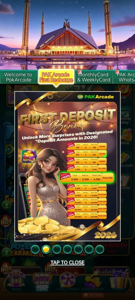 pakarcade game Rewards